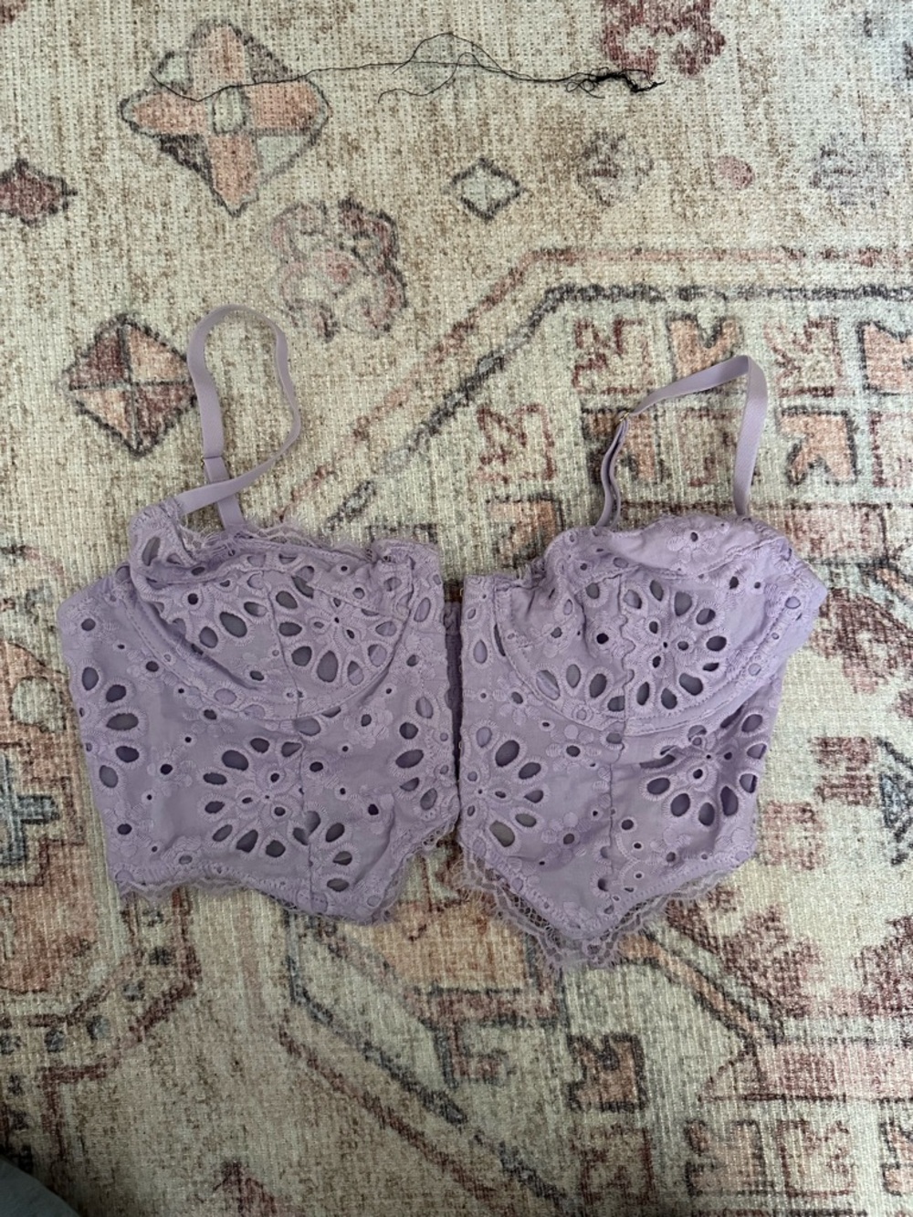 Anthropologie Lavender Eyelet Lace Bustier